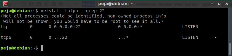 SSH Server je instaliran i radi na Debian-u 10